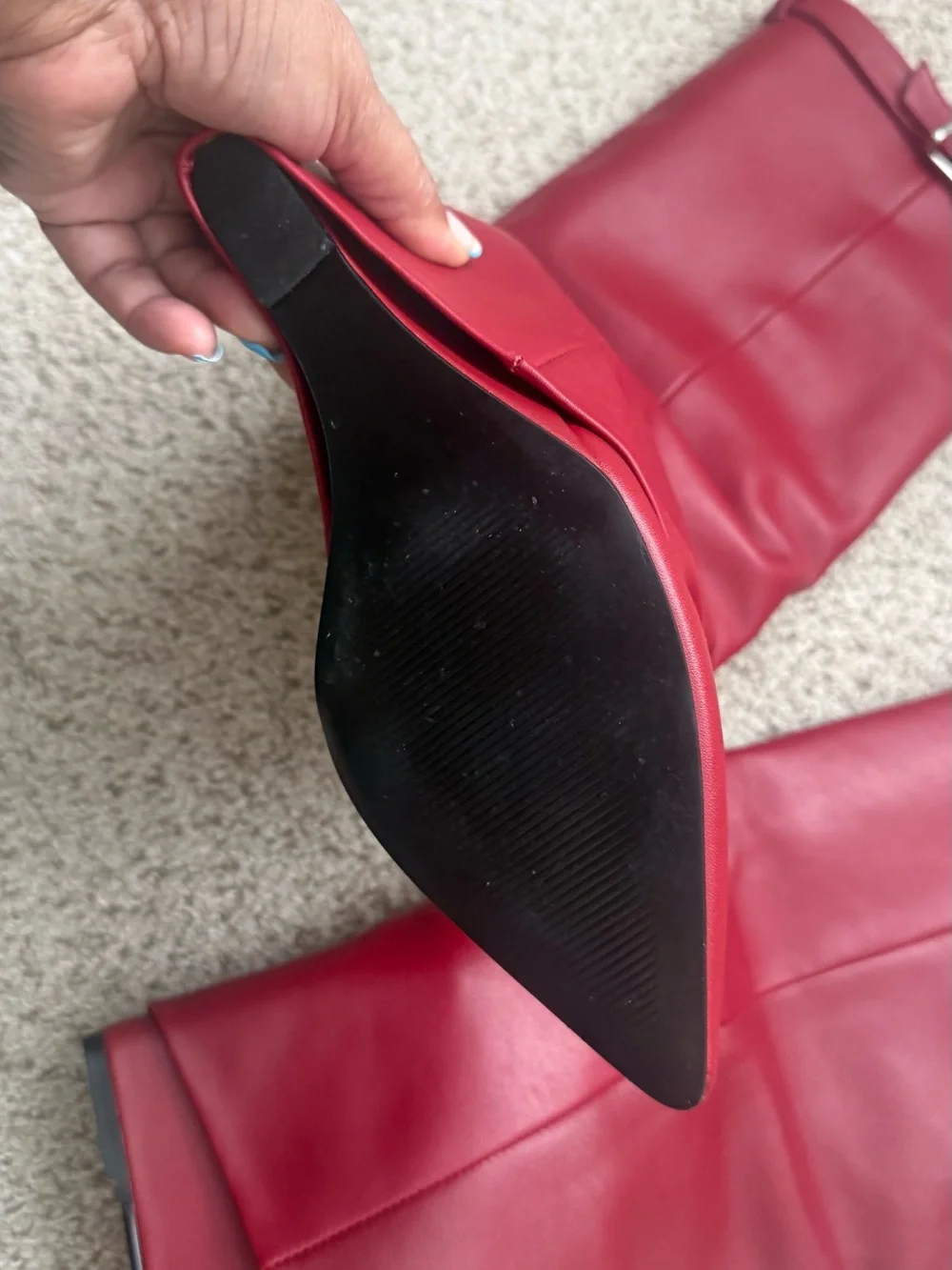 Steve Madden Women's Over-the-Knee Leather Boots - Red